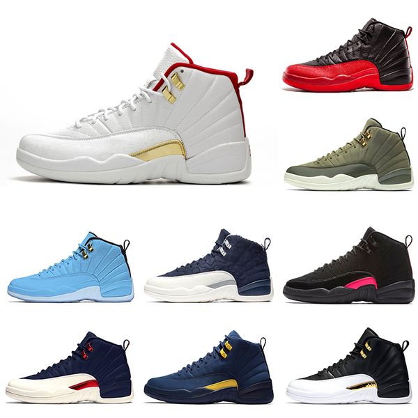 

2019 winterized game royal gym red 12 xii 12s mens basketball shoes fiba michigan taxi flu game men dark grey athletic sports sneakers