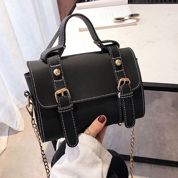 

2019 new fashion vintage crossbody single shoulder bag women pu handbag with golden chain strap lby2019