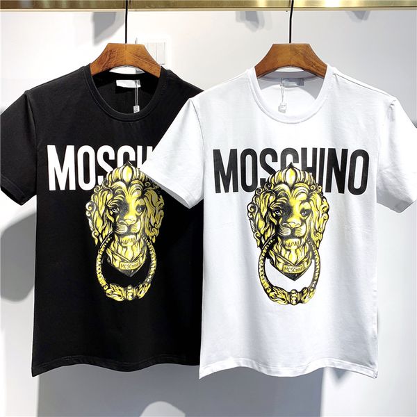 

2020 new fashion casual t-shirt luxury t-shirt men's and women's crane printed hip hop short sleeve, White;black