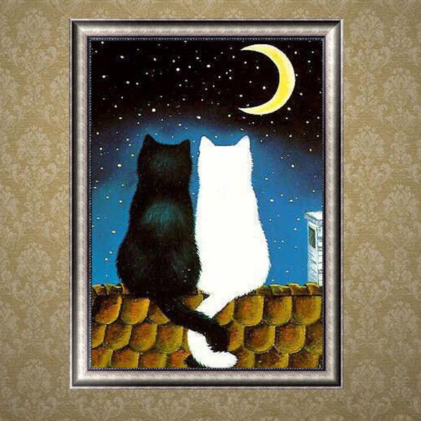 

couples of cats full diamond painting home decoration wall stickers
