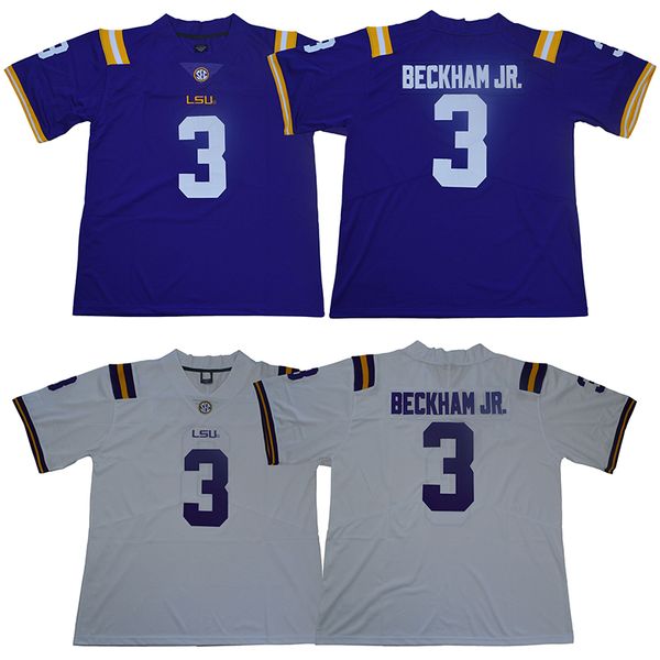 

NCAA Jersey LSU Tigers 3 Odell Beckham Jr. Legendary version Purple White Men College Football Jerseys