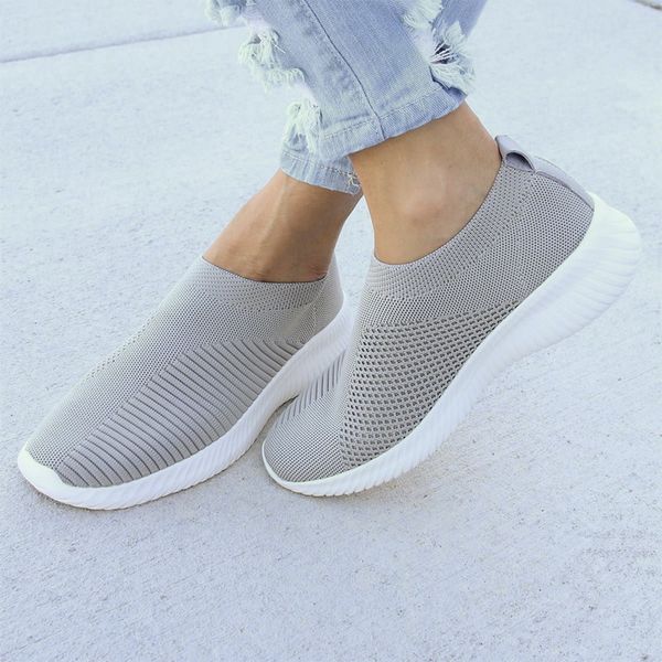 

women sneakers zapatos mujer vulcanized shoes casual slip on ladies flat shoe mesh trainers soft walking footwear, Black