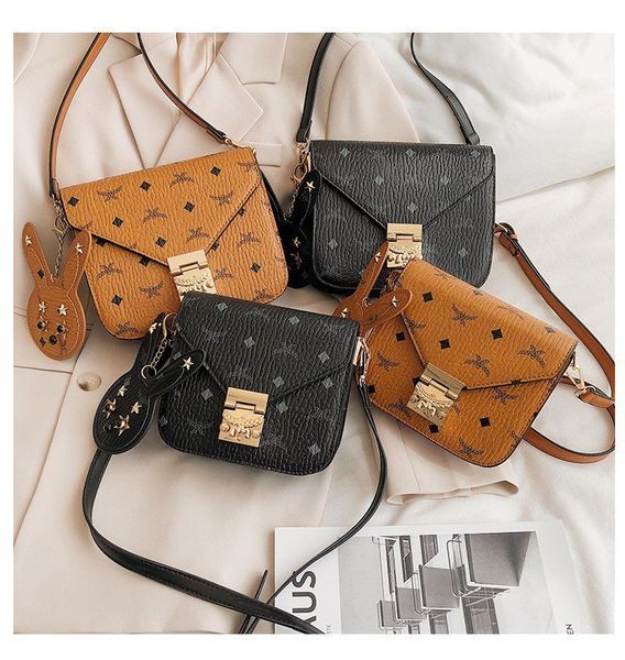 

female 2020 all-match postman shoulder saddle printed oblique small square bag tide