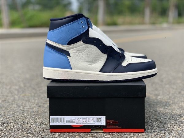 

1 обсидиана 1s og верхнего качества с коробкой белый синий черный новый 1 мужчины баскетбол обувь спортивные спортивные кроссовки