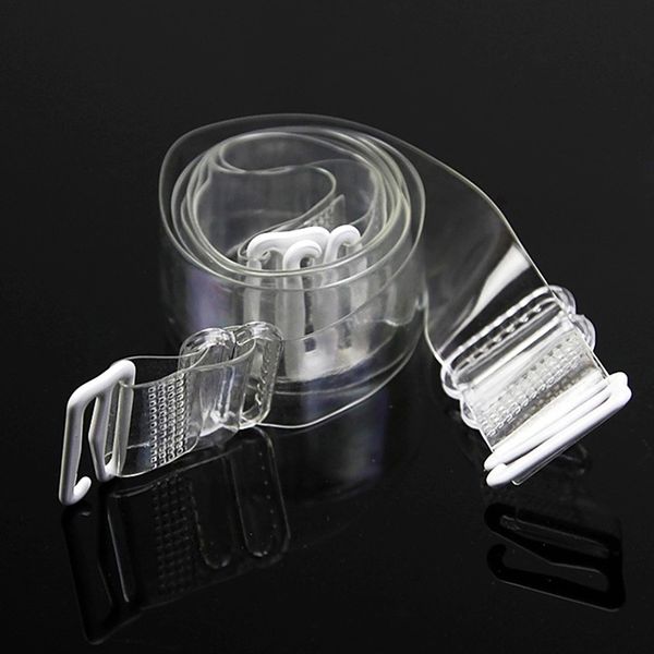 

1.8cm wide women invisible transparent bra strap elastic clear bra straps frosted backless bra extender accessories, Black;white