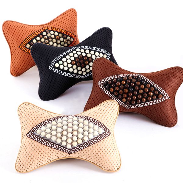 

2 packs car seat headrest neck pillow neckrest support sleep in car massage balls mesh auto accessories dropshipping