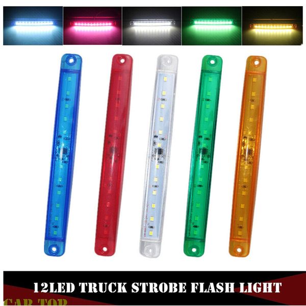 

2pcs led strobe flashing led strobe light car truck 24v 12led trailer lights truck car flashing emergency flasher