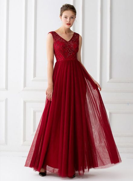 

Evening dre v neck hand made flower embroidery leevele elegant backle beaded maxi dre prom party dre, Black;red