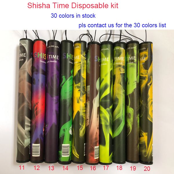 

2019 Комплект устройств Оптовая Шиша Время Одноразовые Vape Ручка с 500 пуфы Eshisha е кальяна перо против слоеного бар Pop Posh DHL