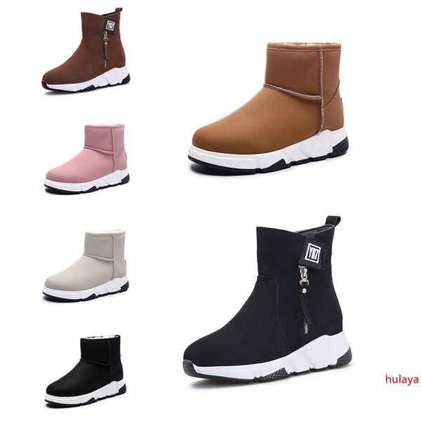 

2020 non-brand моды женщин сапоги тройной черный красный бежевый коричневый замша зима снег ботильоны на открытом воздухе обувь для ходьбы 3