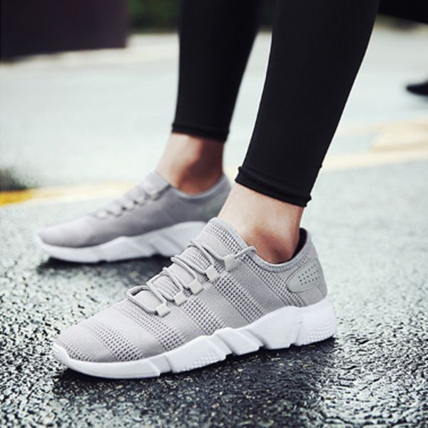 

litthing summer men vulcanize shoes large size 44 breathable casual sports male sneakers air mesh trainers lace-up flat shoes, Black