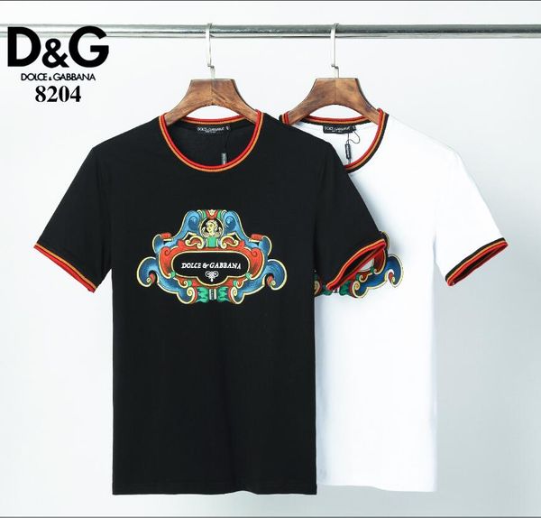 

2020 ss роскошные мужчины футболка повседневная о-образным вырезом мужская футболка мода лето марка с коротким рукавом мужская одежда горяча, White;black