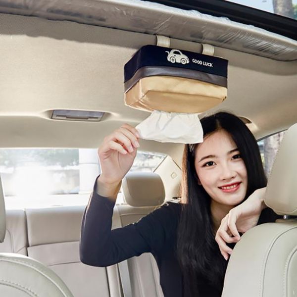 

original new canvas car tissue box creative car sunroof hanging seat visor tray