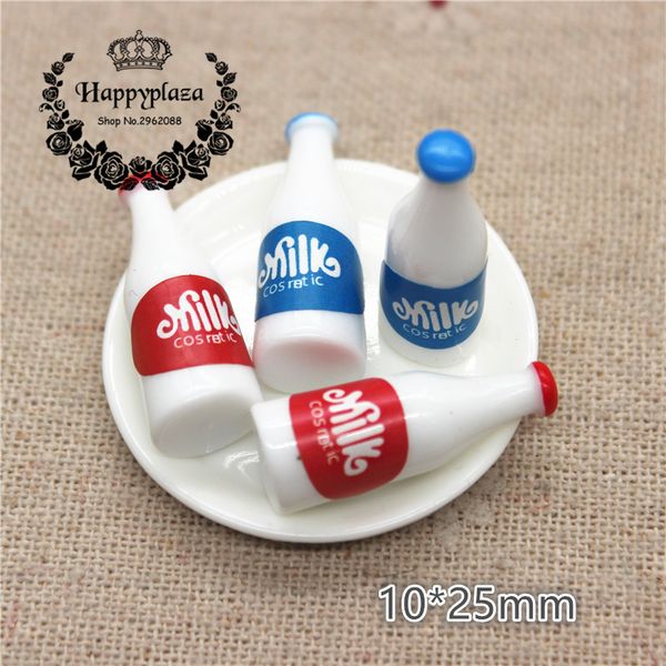 

10pcs kawaii resin simulation 3d milk bottle miniature art flatback cabochon diy craft decoration,10*25mm