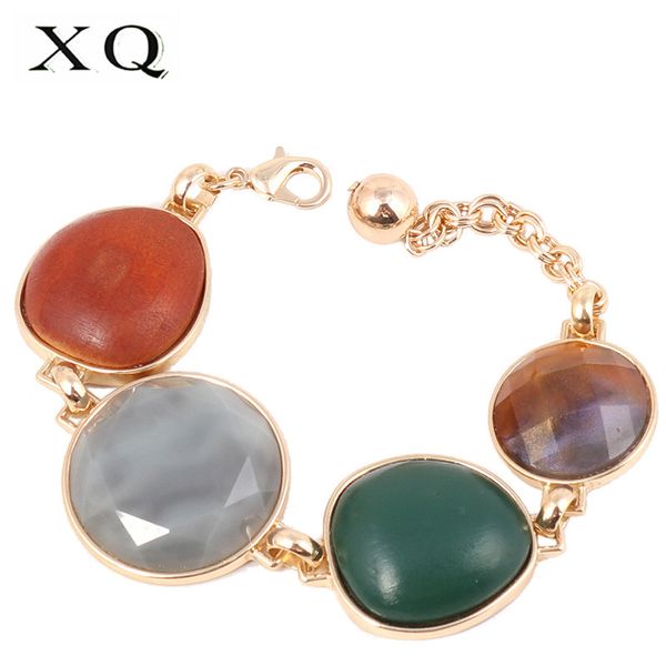 

xq ladies color new exquisite geometric fashion trend alloy bracelet fashion personality simple bracelet jewelry accessories, Black