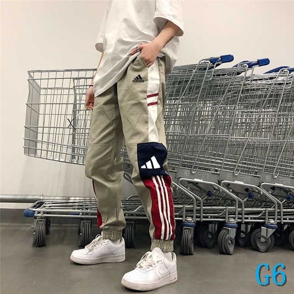 

mens brand cargo pant hip hip streetwear men's sport brand joggers pants women brand pants cargo pant trousers elastic waistg6, Black