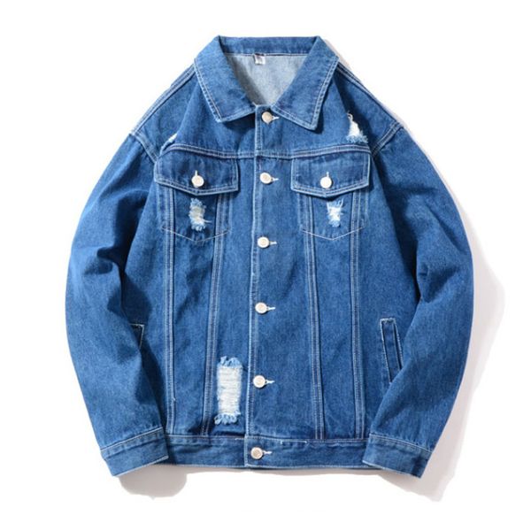 

denim jacket men spring autumn ripped mens coats jeans slim bomer jackets men casual outerwear male cotton jaqueta masculina, Black;brown