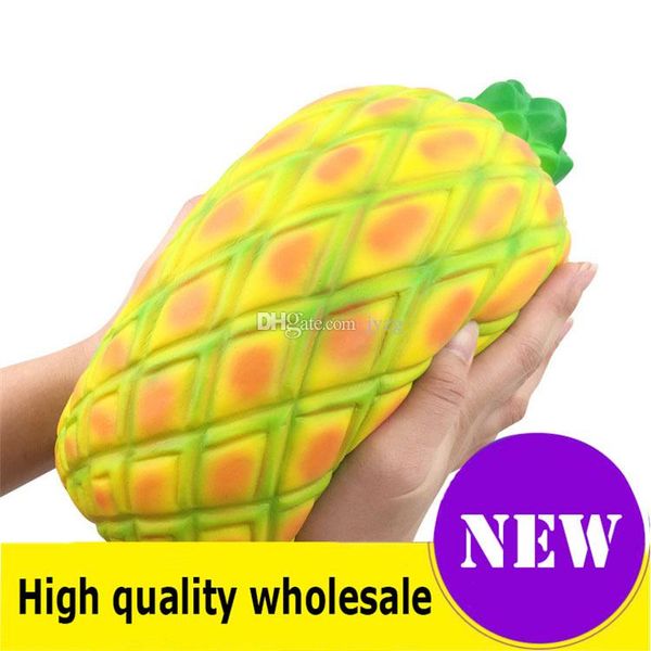 

squishy huge pineapple quality jumbo slow rising soft oversize phone squeeze toys pendant anti stress kid cartoon decompression toy