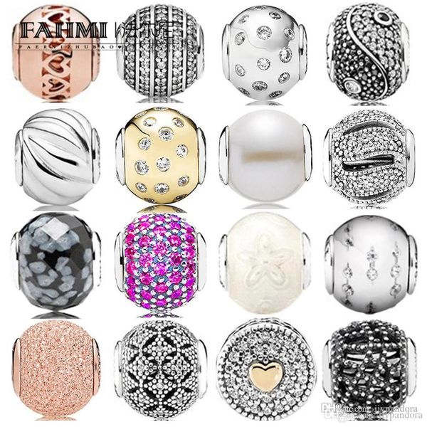 

fahmi 100% 925 sterling silver series charm bead good happiness generous fashion suitable charm health cubic zirconia silver collection, Black