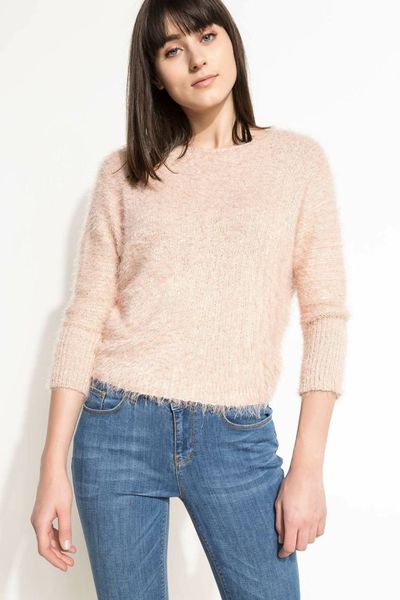 

defacto женщин осень вязаная вскользь фуфайки белый серый красный цвет с длинным рукавом женский пуловер tops-i6567az17wn, Black