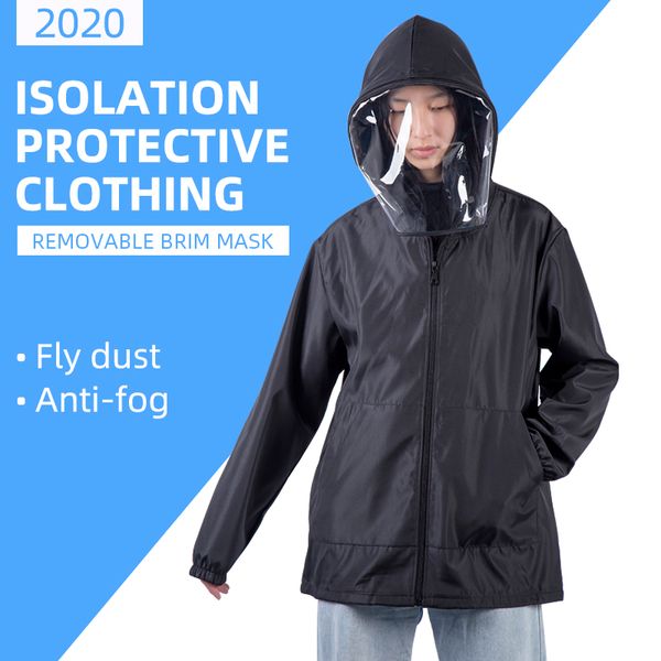 

fashion anti-fog hat protective clothing isolation clothing with face mask light dust-proof anti-fog detachable anti-epidemic clothing