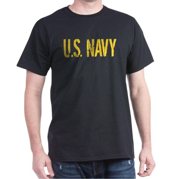 

u.s.navy:gold stencil t-shirt american, White;black