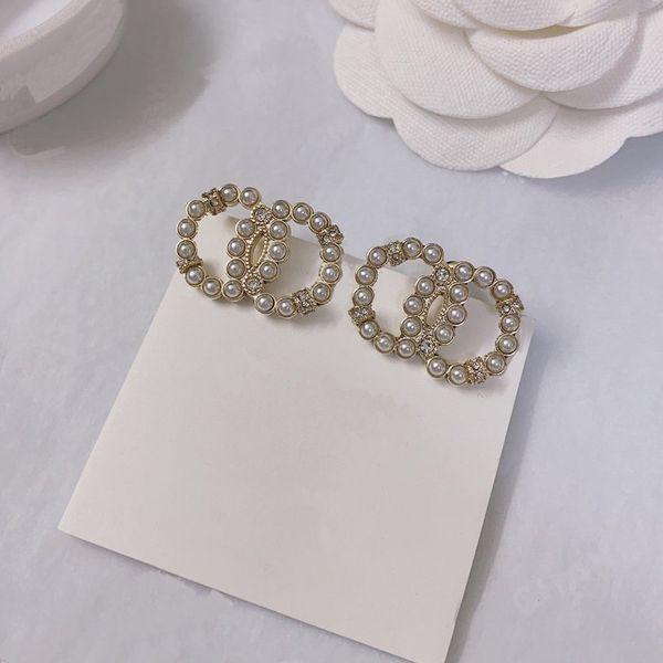 

c2220 stylish, small and refreshing earrings in double letter golden c earrings for simple women and men wedding party jewelry gifts, Golden;silver