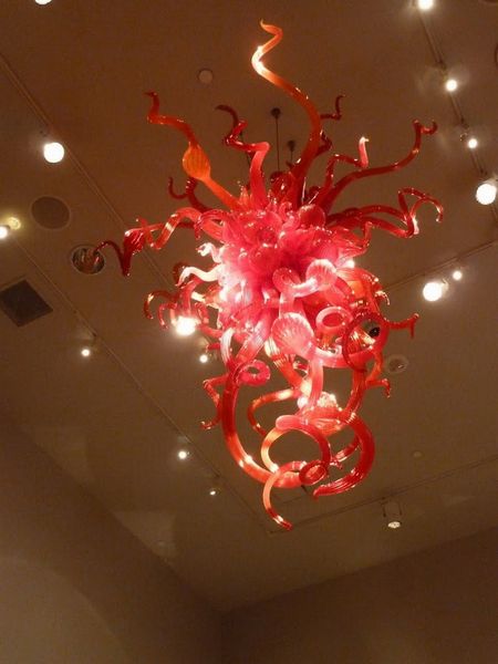 

china factory price chihuly style hand blown glass long chandelier hanging hand blown glass pendant lamps
