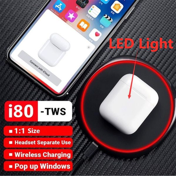 

i80 TWS Air 2 Bluetooth Наушники, а не W1 Чип Pop Up Windows Наушники Беспроводная гарнитура для iPhone