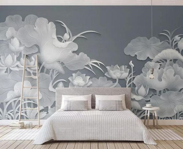 

self-adhesive] 3d lotus 1841923 wall paper mural wall print decal murals