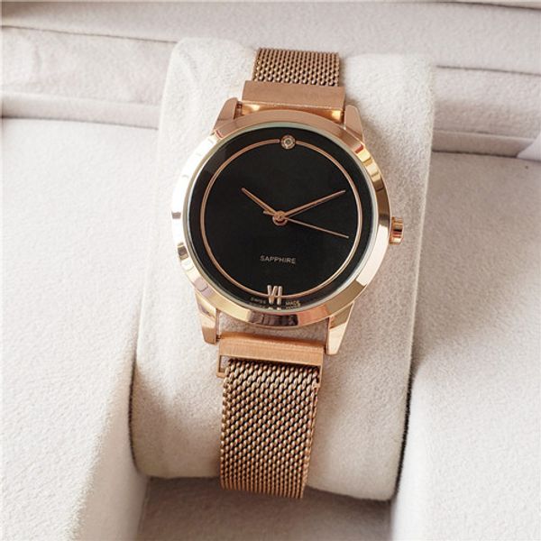 

brand net with quicksand bracelet casual quartz watch women's stainless steel dress watch women's clock sal, Slivery;brown