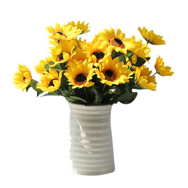 Fake Silk Artificial Sunflower Flower Heads Bouquet Floral Garden Home Decor Fake Silk Artificial Sunflower Flower Heads Bouquet Floral Garden Home Decor