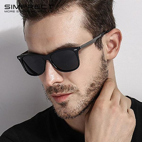 

simprect polarized sunglasses men 2020 uv400 retro square sunglasses mirror anti-glare driver's sun glasses for men laghr