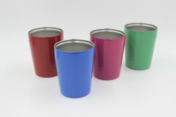 

9oz 6 colors baseball wine glass double wall stainless steel water cups beer mug non-vacuum mugs with straws lids kids glass cups
