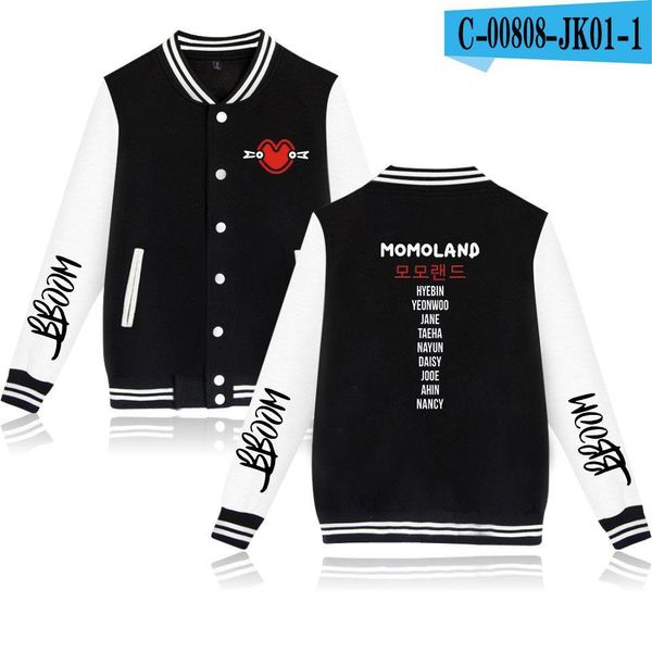 

мода kpop печатных карманные кнопки бейсбол куртка мужчины женщины толстовка кофты пальто повседневная с длинным рукавом толстовки jackets64, Black;brown