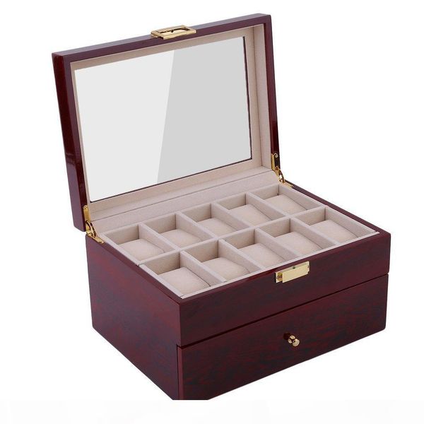 

luxury 20 grids red black wooden watches box case watch holder collection storage organizer fast and safe ship from us, Black;blue