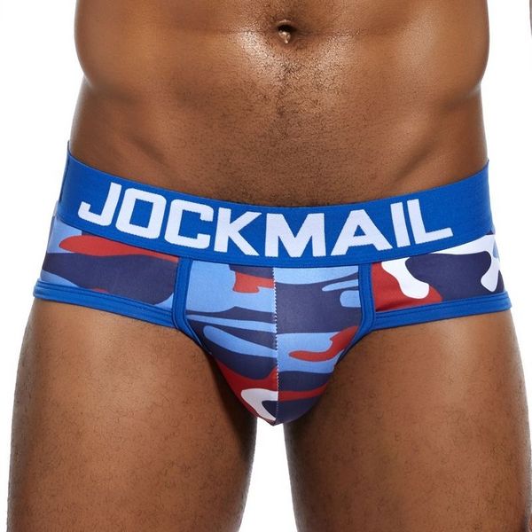 

jockmail brand underwear men camouflage printed ice silk briefs men panties calzoncillos hombre slip gay underwear, Black;white