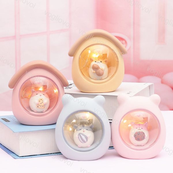 

night light mini cartoon mouse landscape led night light home decoration hidden lamp dark month valentine's day gift light resin dhl