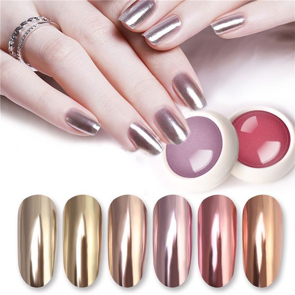 

1 box mirror nail powder glitter metallic colorful glitter metal effect uv gel polish chrome pigment dust powder nails art x#3, Silver;gold