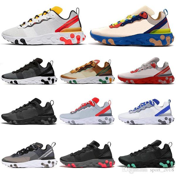 

react element 55 87 tour yellow running shoes men women orange peel triple black white sail cream blue mens trainers sports sneakers