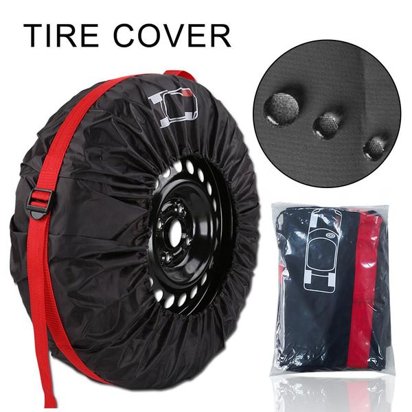 

4pc car outdoor tire cover sun and dust-proof tire cover universal spare protection with handle rope