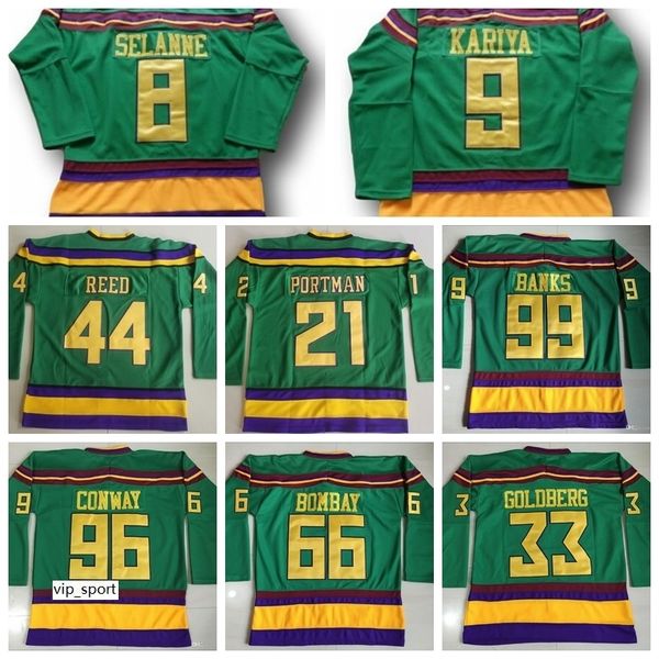 

mighty ducks movie 99 adam banks jersey hockey 96 charlie conway 21 dean portman 44 fulton reed 33 greg goldberg 66 gordon bombay, Black;red
