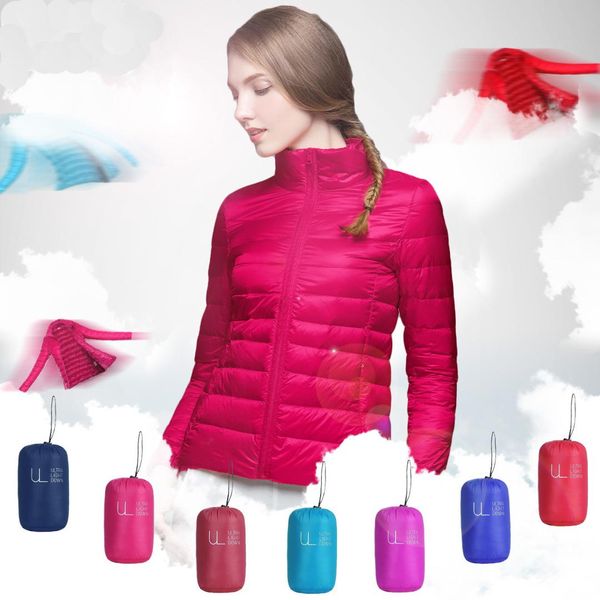 

new light and thin down jacket female vertical collar short large size down jacket women's coat women coat, Black