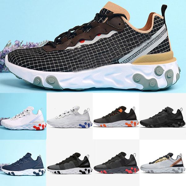 

2019 mens running shoes chaussure mens trainers react element 55 undercaver x upcoming designer sports shoes sneakers size 40-45