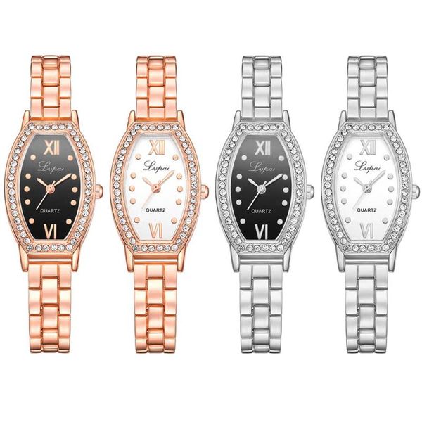 

lvpai luxury girl fashion crystal stainless steel analog quartz wrist watch bracelet wristwatch rhinestone watches dropshipping, Slivery;brown
