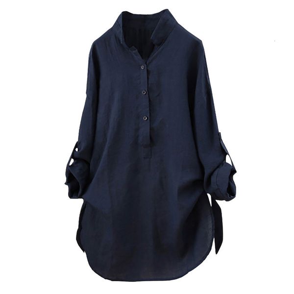 

designer blouse women size plus 5xl womens and autumn sleeve 2019 solid button ladies vintage long sleeve long shirt, White