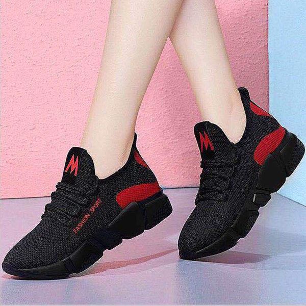 

2020 new women shoes flats fashion casual ladies shoes woman lace-up mesh breathable female sneakers zapatillas mujer, Black