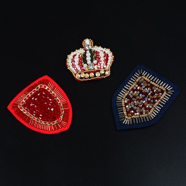 

gugutree бисер вышивка армии ранг корона патч животные мультфильм патчи значки аппликация заплатка для одежды sk-81, Black