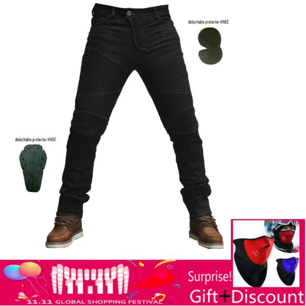 

pk718 volero motorcycle men pants off-road women trousers outdoor men jeans cycling with knee protect and hip protect pads pants, Black;blue