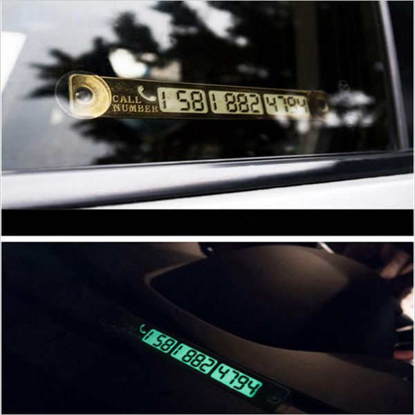 

universal car luminous temporary parking card plate sucker night phone number card for car sparking sign notice number